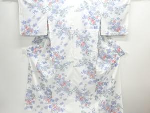 駒絽草花模様小紋着物